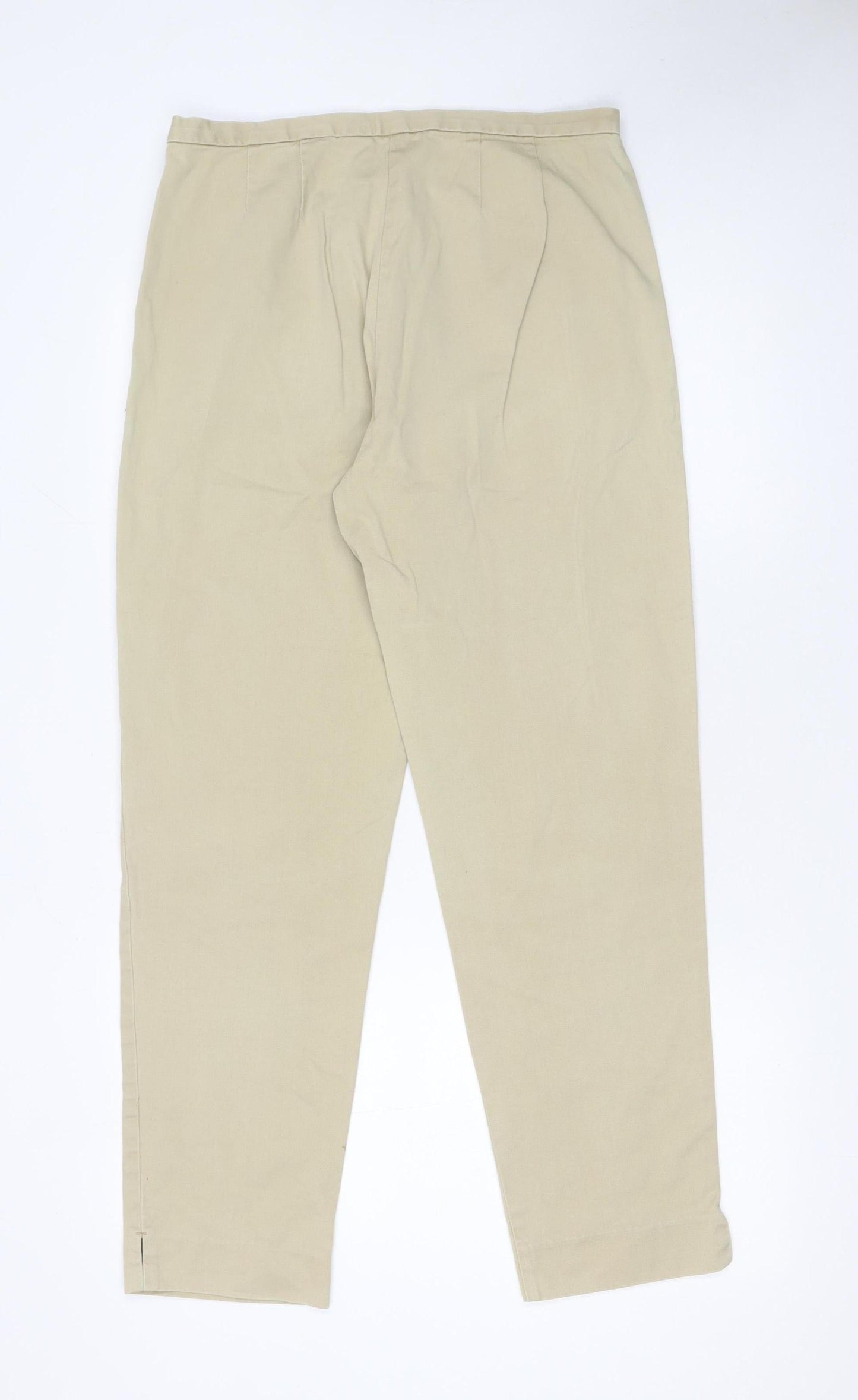 GAP Women Beige Chino Trousers Size 8 Regular Cotton Twill