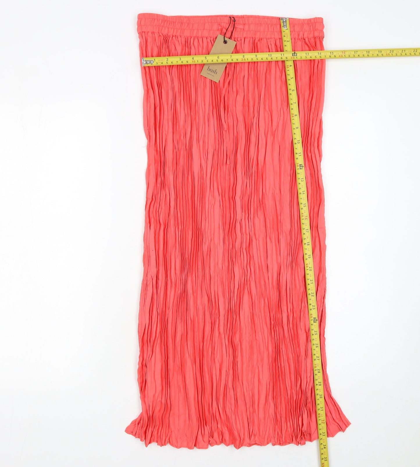 Hush Women’s Pink Midi Pleated Skirt Size 14 Lightweight Summer