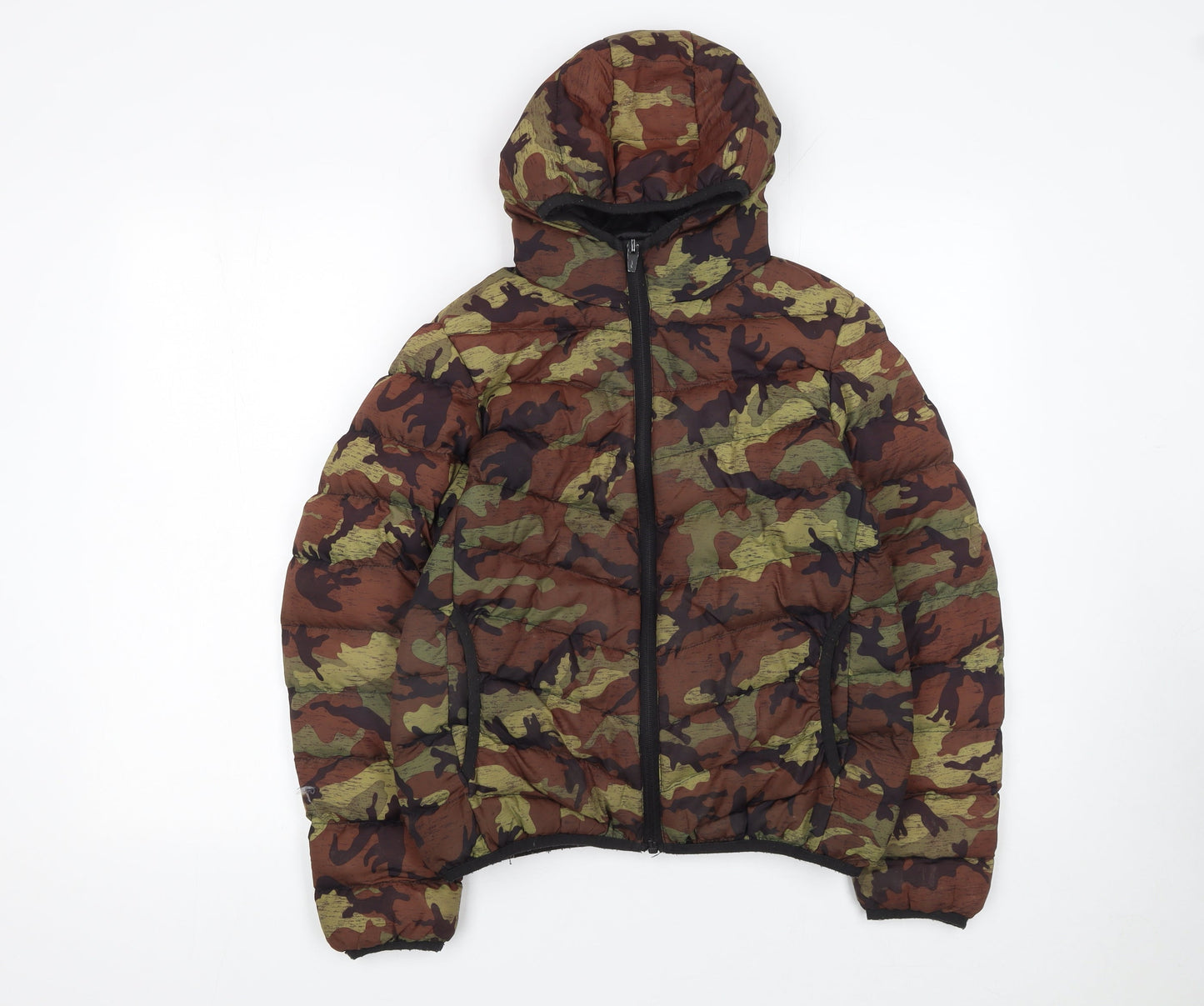 Brave Soul Boys Multicoloured Camouflage Hooded Puffer Jacket 11-12 Years