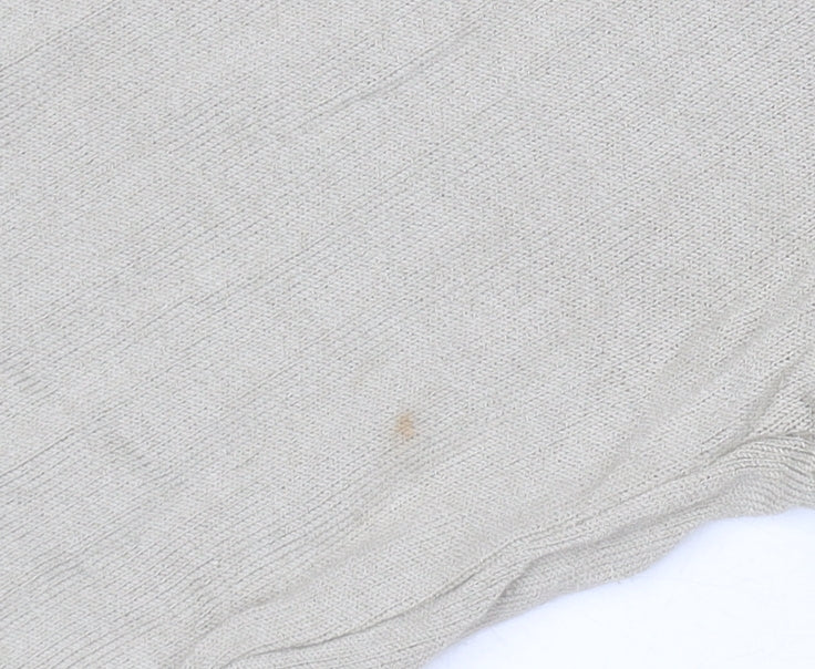 James Lakeland Women Beige Ruffle Button Long Sleeve Cardigan Size 16