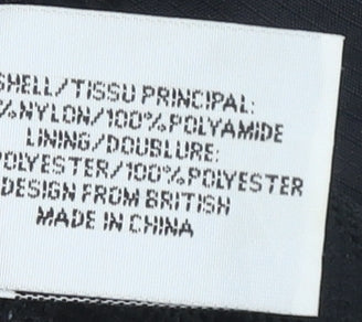 Superdry Women's Black Puffer Jacket L Lined Softshell Zip Up