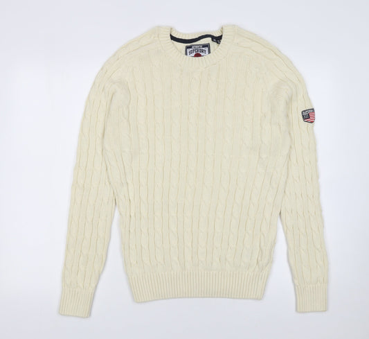 Superdry Women’s Ivory Cable Knit Cotton Jumper UK 8