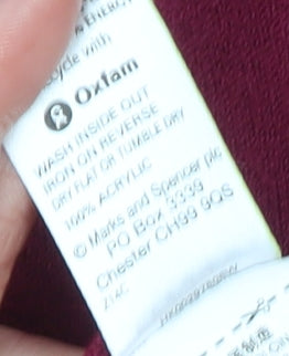 Marks and Spencer Men Red V-Neck Acrylic Jumper Size L Regular Fit
