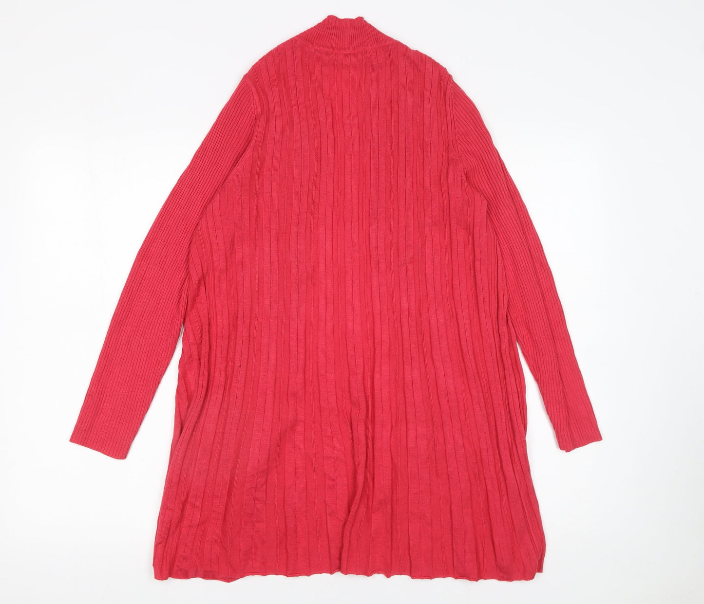 David Emanuel Women's Red Long Sleeve Open Knit Cardigan Size S