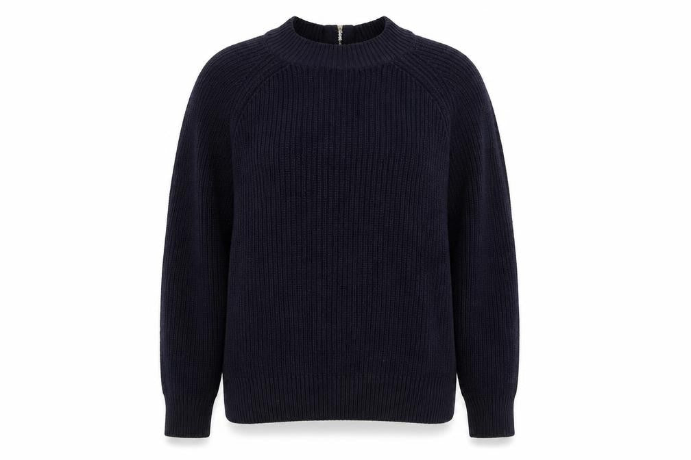 H&M Women's Blue Full Zip Chunky Knit Jumper Size 12