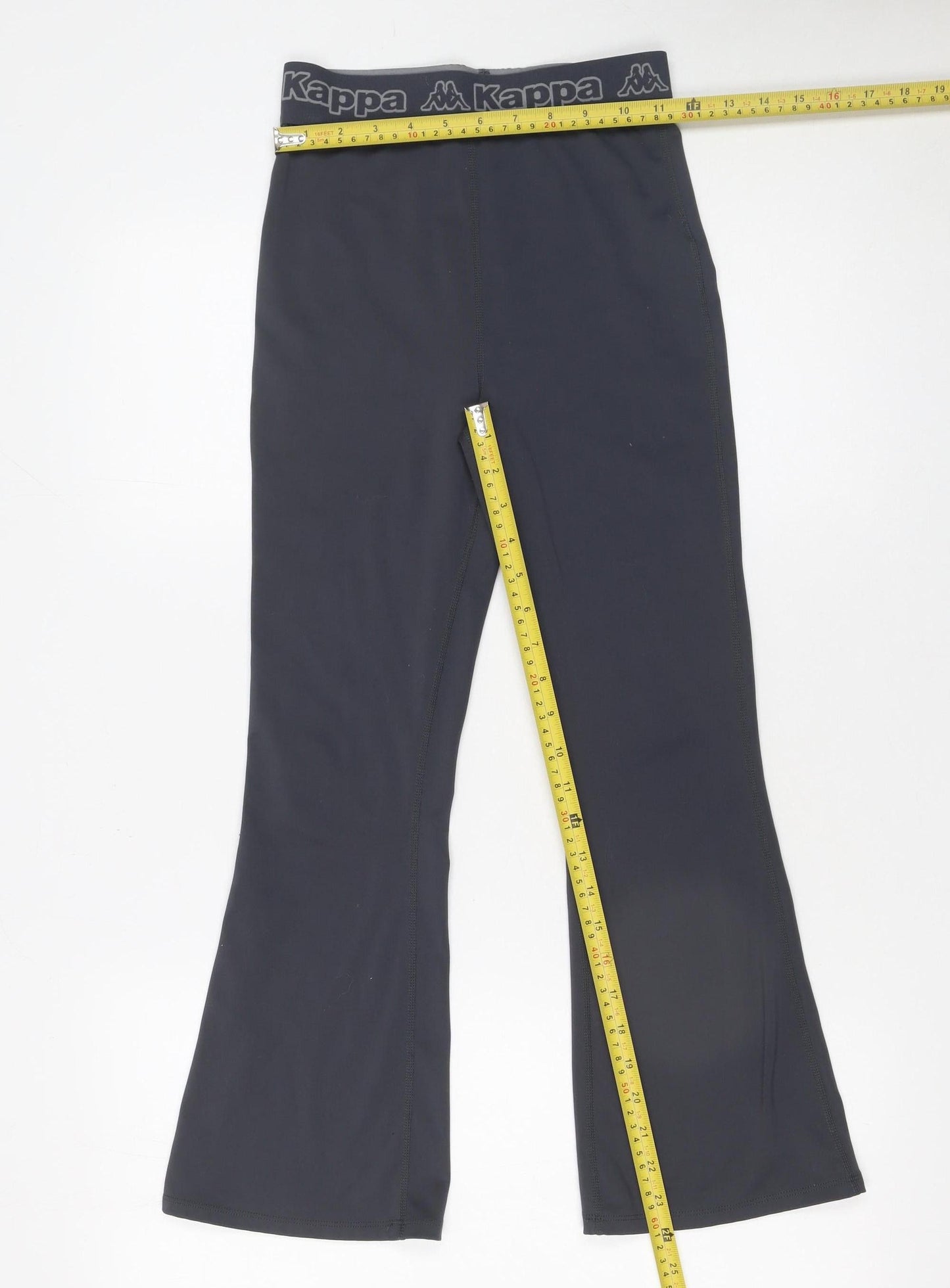 Kappa x Primark Girls Black Flared Activewear Trousers L (152cm)