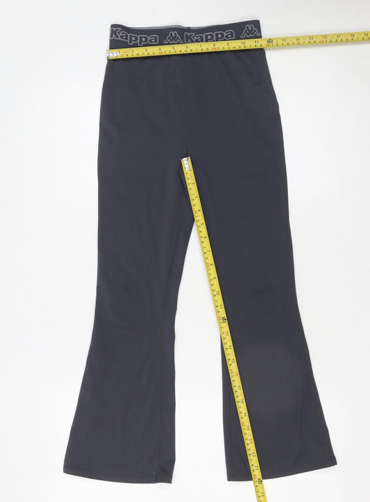 Kappa x Primark Girls Black Flared Activewear Trousers L (152cm)