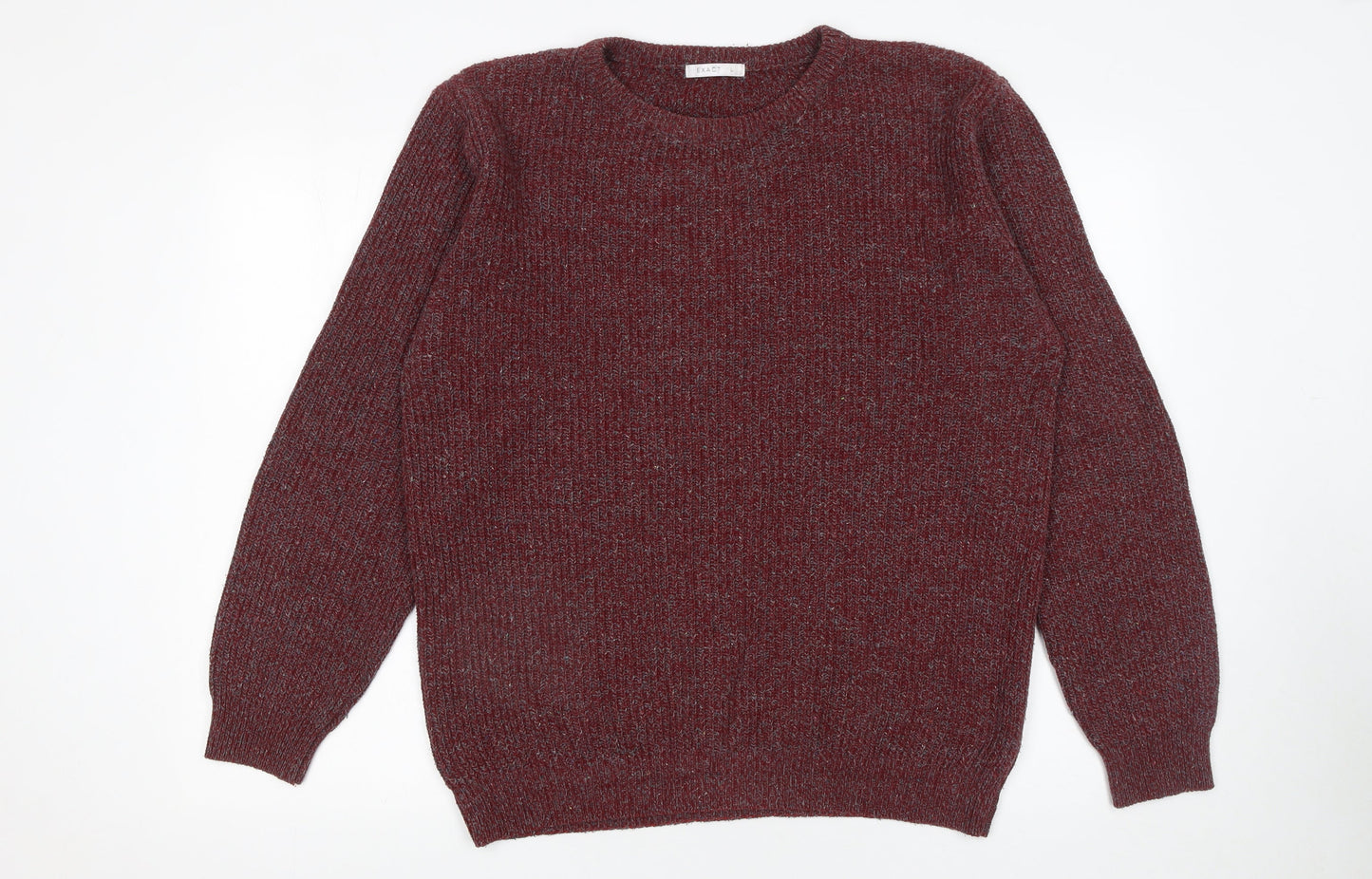 Exact Mens Red Cotton Knit Crew Neck Jumper L