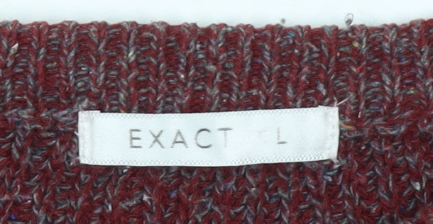 Exact Mens Red Cotton Knit Crew Neck Jumper L