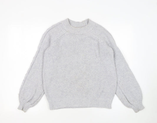 Boden Women Grey Chunky Knit Wool Blend Pullover Jumper XS