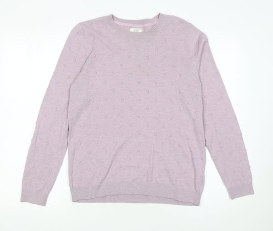 Fat Face Women Purple Crew Neck Long Sleeve Knit Jumper Size 12