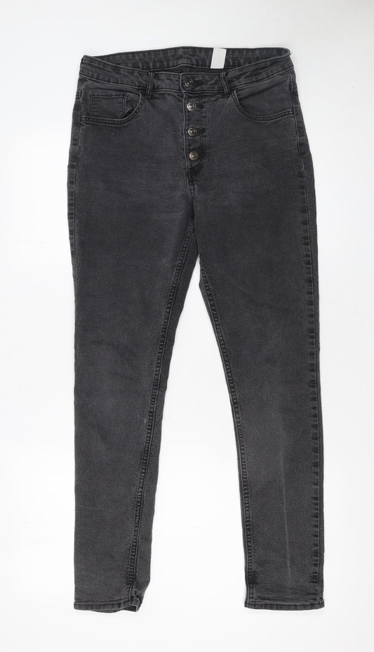 &Denim Women Grey High Rise Skinny Ankle Jeans Size 14
