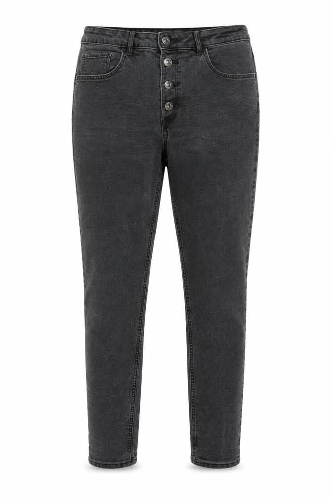 Front view of &Denim Women Grey High Rise Skinny Ankle Jeans, size 14