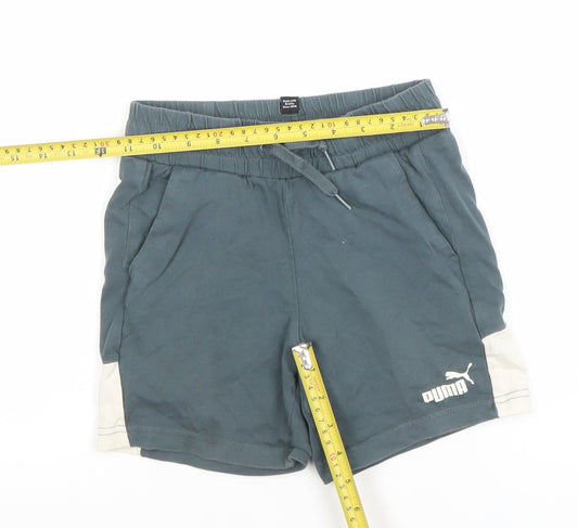 Puma Boys Blue Athletic Shorts 9-10 Years Drawstring Elastic Waist