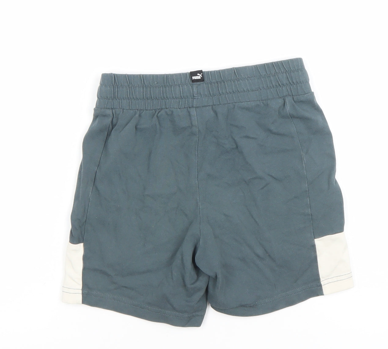 Puma Boys Blue Athletic Shorts 9-10 Years Drawstring Elastic Waist