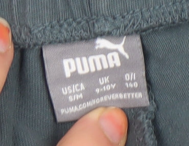 Puma Boys Blue Athletic Shorts 9-10 Years Drawstring Elastic Waist