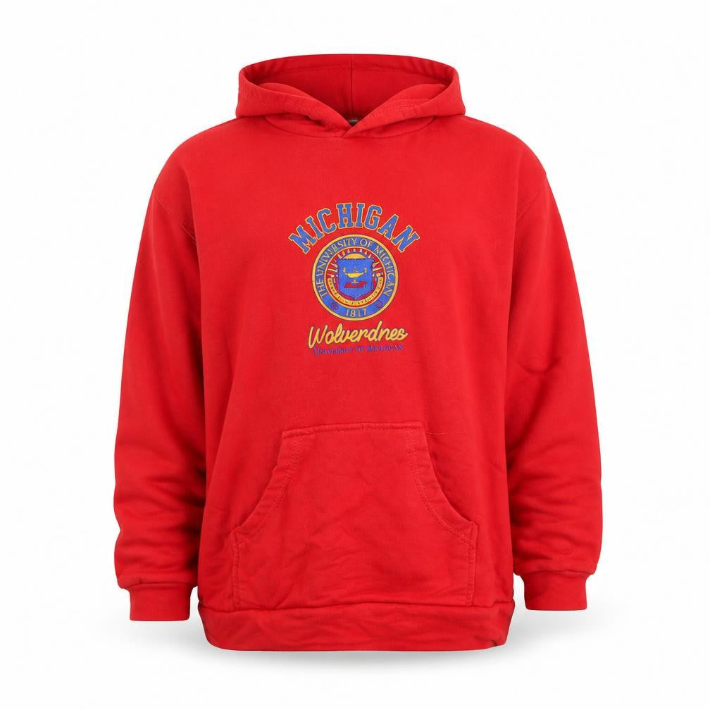 SINAN Red Michigan Wolverines Women's Pullover Hoodie M 100% Cotton