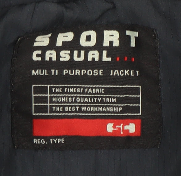 St. Bernard Men’s Blue Full Zip Lined Polyester Jacket Size S 36in