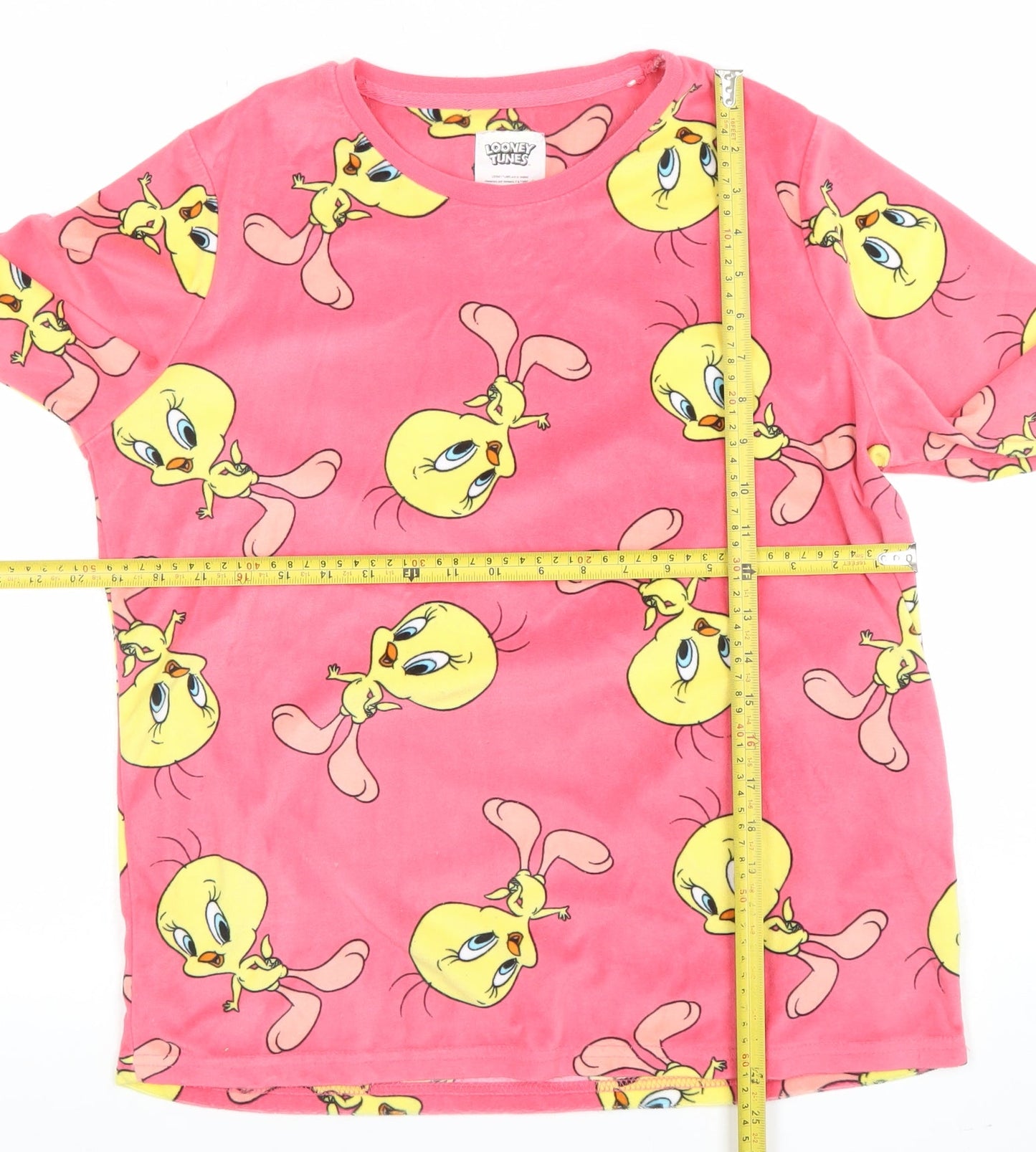 Looney Tunes Tweety Pink Fleece Women's Nightshirt Size S