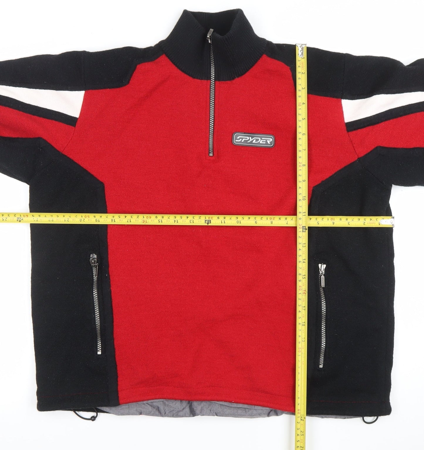 Spyder Men's Red Black 1/2 Zip Wool Ski Sweatshirt Size L