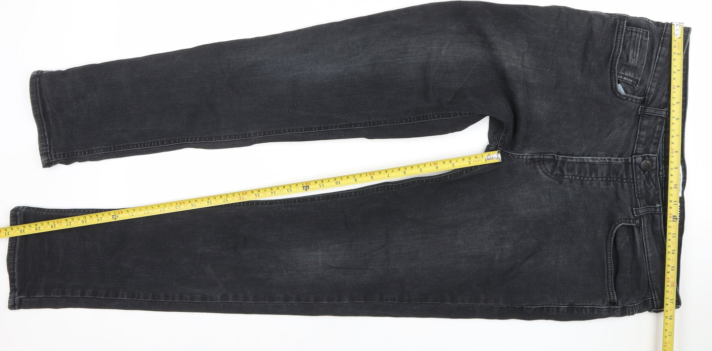 D.Co Certified Men's Black Skinny Denim Jeans W34 L32