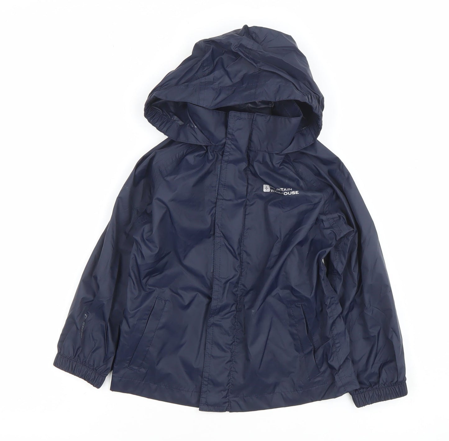 Mountain Warehouse Boys Blue Waterproof Hooded Rain Coat Jacket 2-3 Years