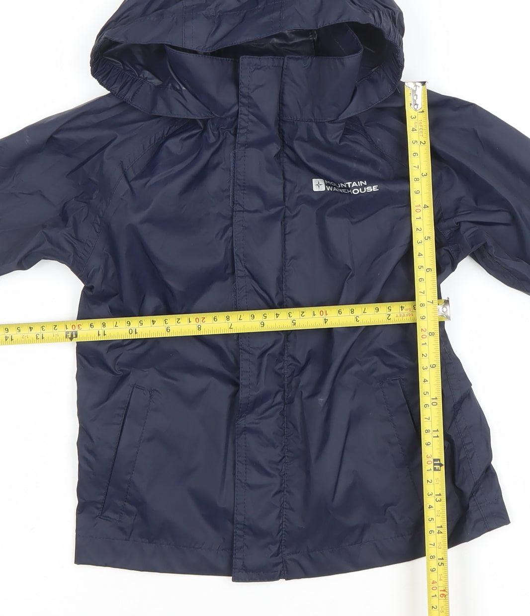 Mountain Warehouse Boys Blue Waterproof Hooded Rain Coat Jacket 2-3 Years