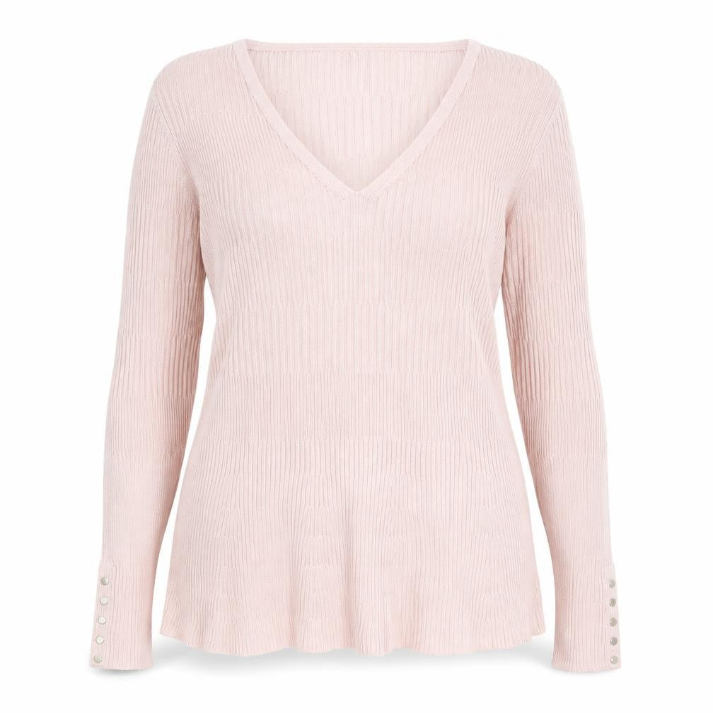 Marks and Spencer Per Una Pink V-Neck Slim Fit Knit Jumper Women's UK 16