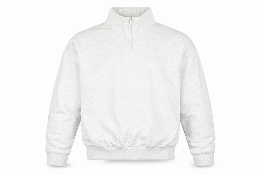 Boohoo Men's Grey 1/4 Zip High Neck Pullover Sweatshirt L