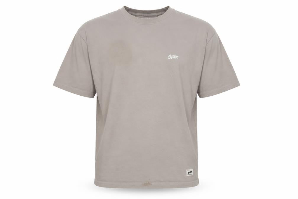 Pull&Bear Men’s Beige Relaxed Fit Cotton Logo T-Shirt Size S
