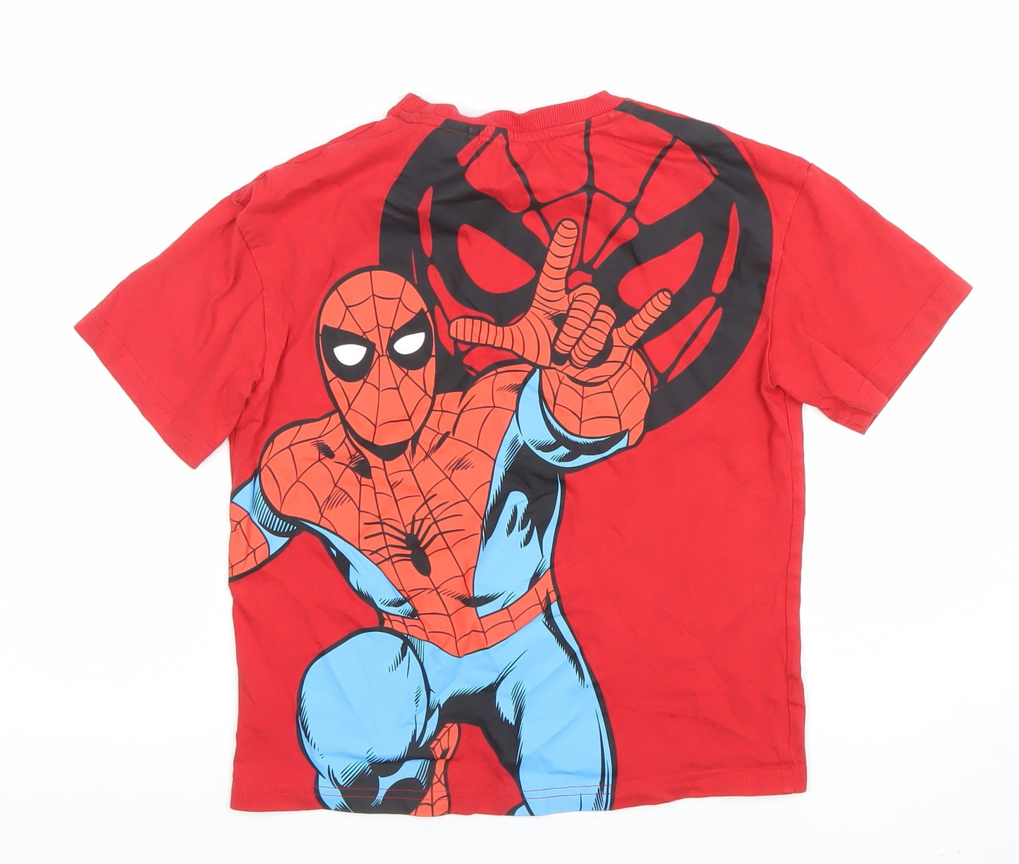 Marvel Boys Red Spider-Man Graphic Print Short Sleeve Cotton T-Shirt 7-8 Years