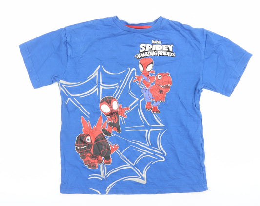 Marvel Boys Blue Spider-Man T-Shirt Age 7 Years Short Sleeve Cotton
