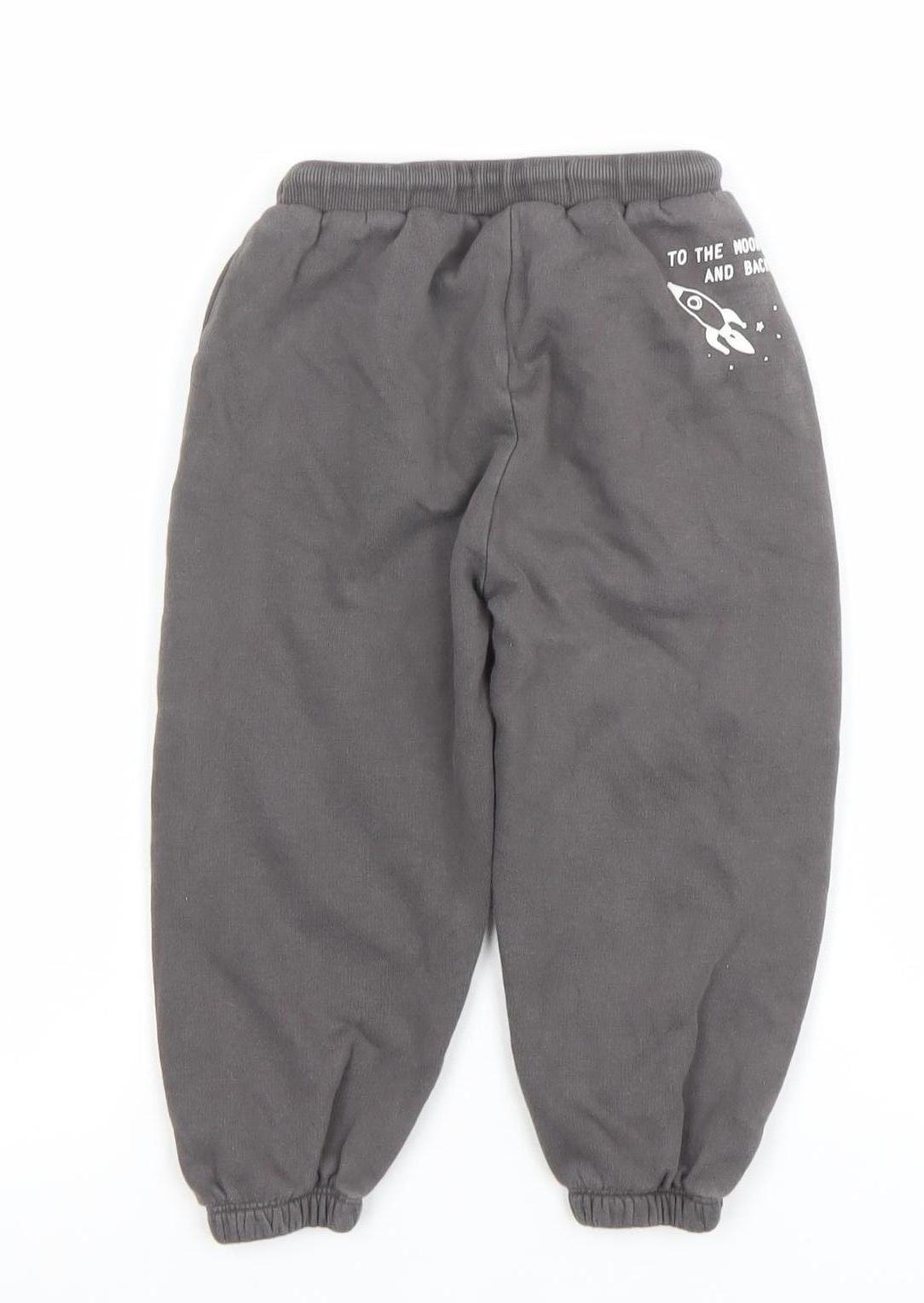 Leigh Tucker Willow Boys Grey 3-4 Years Jogger Sweatpants with Drawstring