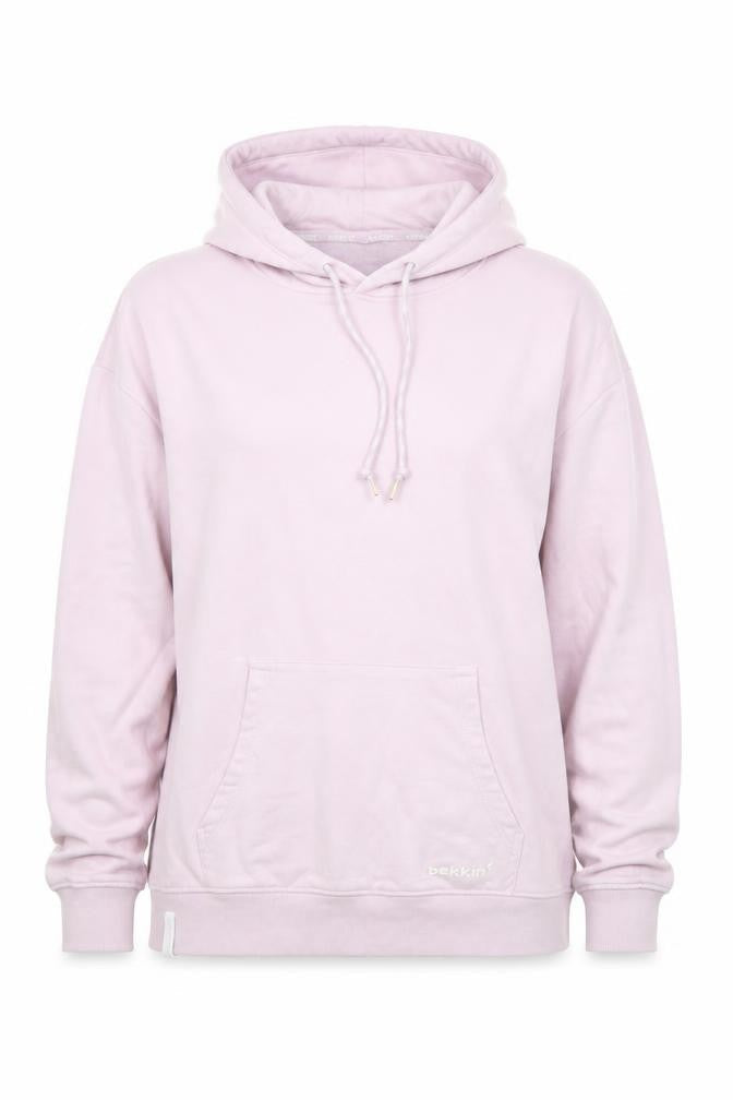 Bekkin Women Pink Pullover Hoodie Medium Cotton Blend