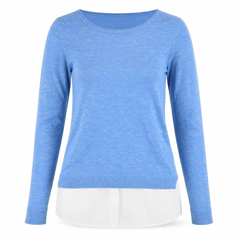 Wallis Women’s Blue Linen Blend Long Sleeve Pullover Jumper Size S
