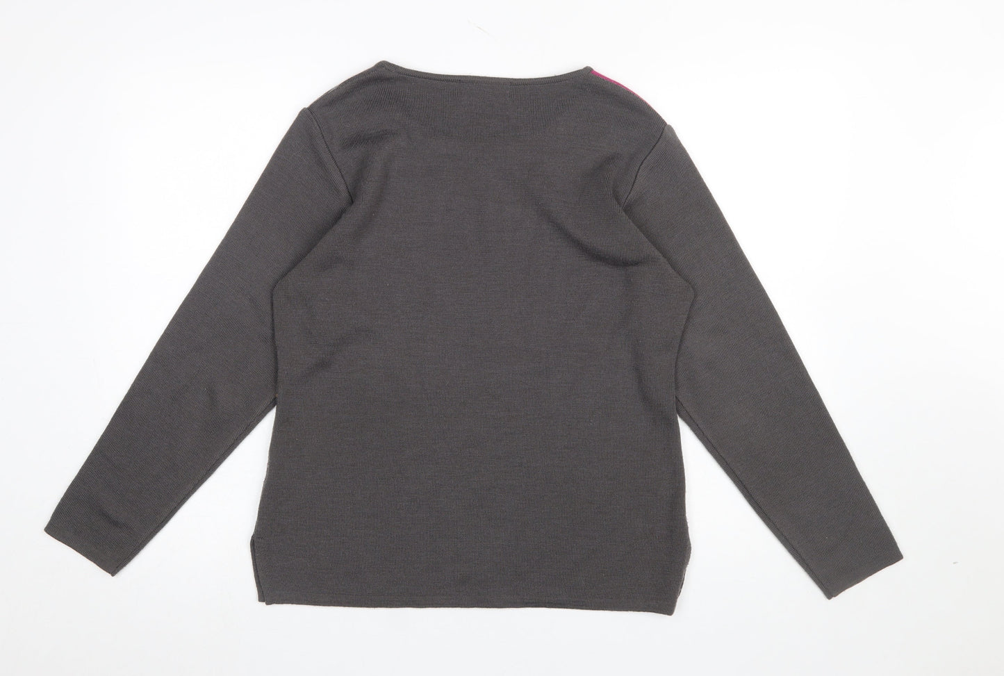 Tempo Reale Women’s Grey Multicolour Wool Blend Striped Jumper Size 12