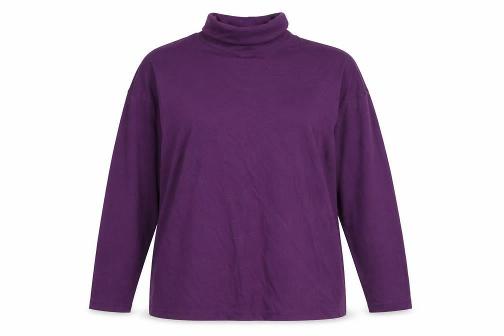 Nuggets Fashions Women's Purple Roll Neck Long Sleeve Top L