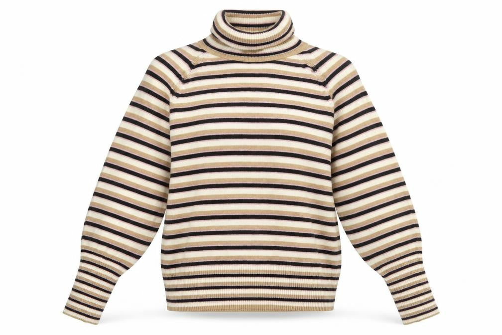Marks and Spencer Women’s Multicoloured Striped Roll Neck Jumper Size S