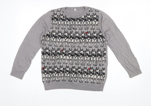 Marks and Spencer Boys Grey Star Wars Jumper 11-12 Years 100% Cotton