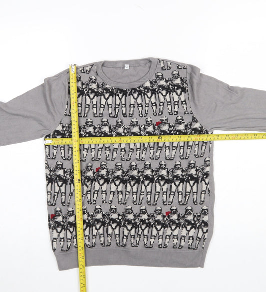 Marks and Spencer Boys Grey Star Wars Jumper 11-12 Years 100% Cotton