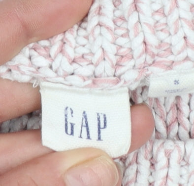 GAP Womens Pink Cable Knit Cotton Acrylic Crew Neck Jumper Size S