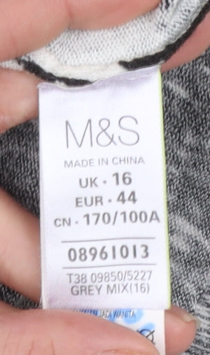 Marks and Spencer Women’s Grey Mix Long Sleeve Cardigan Size 16