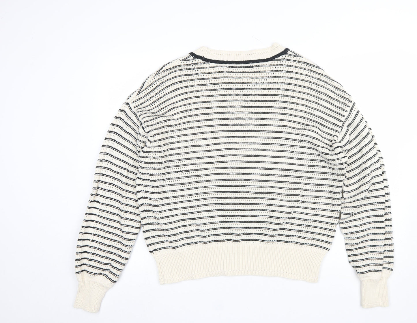 Marks and Spencer Womens Multicoloured L Striped Crew Neck Cotton Jumper