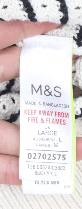 Marks and Spencer Womens Multicoloured L Striped Crew Neck Cotton Jumper