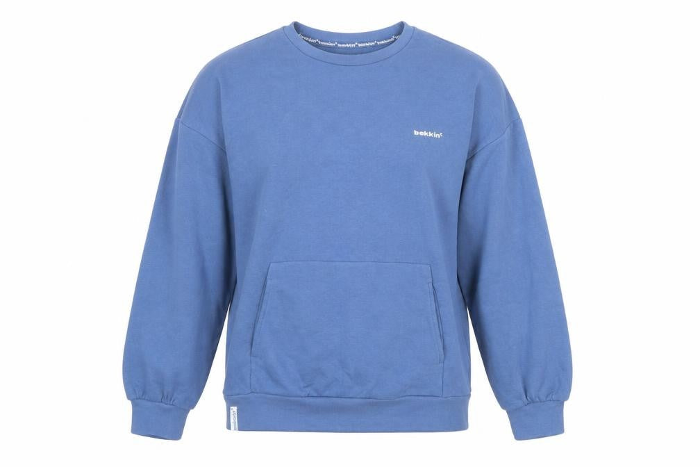 Bekkin Women's Blue Pullover Sweatshirt Cotton Blend Size M