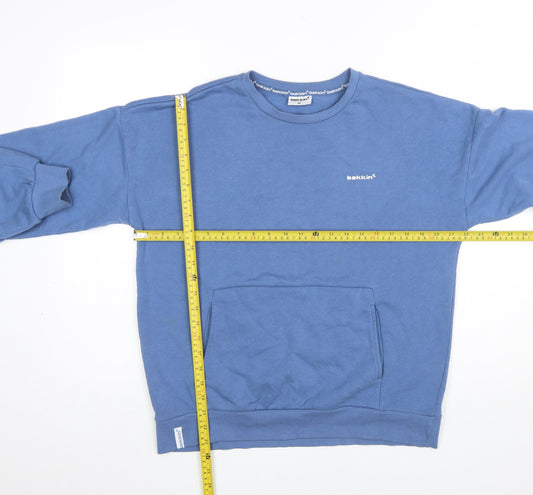 Bekkin Women's Blue Pullover Sweatshirt Cotton Blend Size M