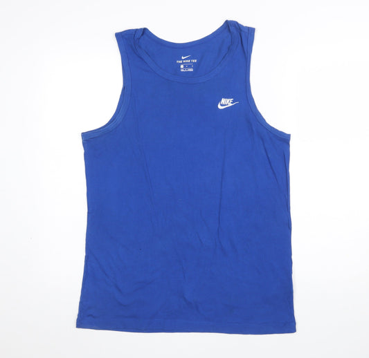 Nike Men's Blue Tank Top Medium Cotton Athletic Fit