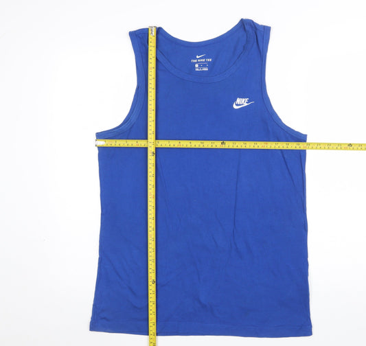 Nike Men's Blue Tank Top Medium Cotton Athletic Fit
