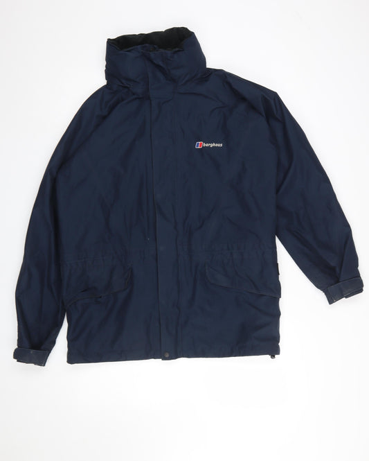 Berghaus Men's Blue Waterproof Mid-Length Rain Jacket Size S