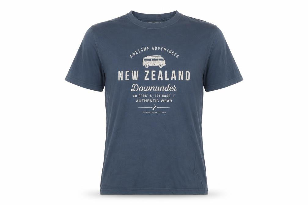 Hallifax Tees Men's Blue Medium New Zealand Graphic Cotton T-Shirt
